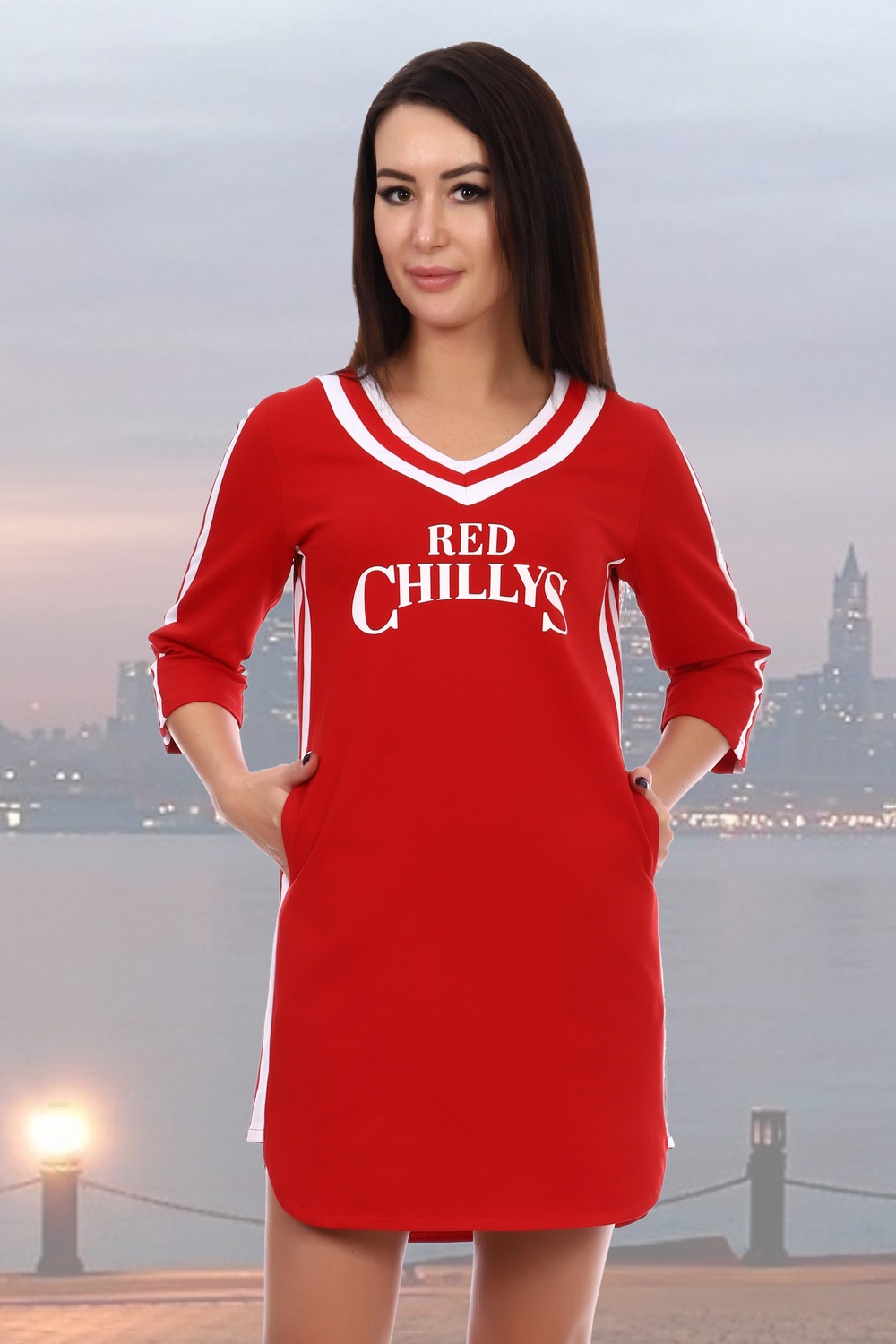 Фото товара 16488, красное спортивное платье